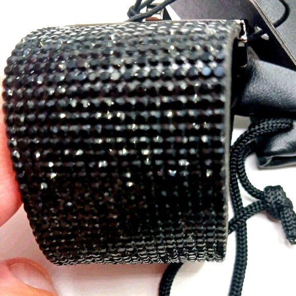 Badgley Mischka Women's Black Studded Crystal Bracelet -Box Clasp New With Tags - Picture 5 of 7